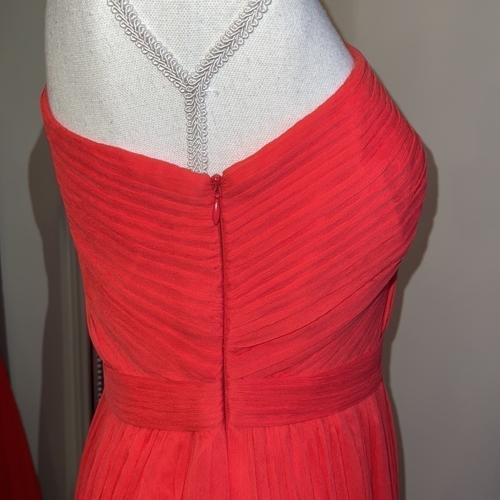 JCrew Cara Silk Chiffon Melon One Shoulder Dress Size 4 - Picture 8 of 12